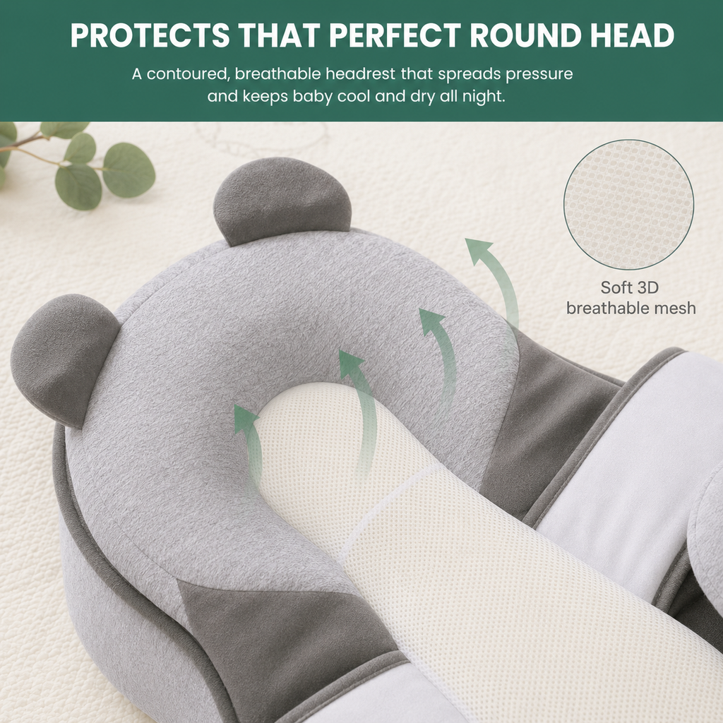 Avoria™ SleepNest - Newborn Reflux & Anti-Roll Sleep Nest - Ergonomic Wedge & Feeding Support