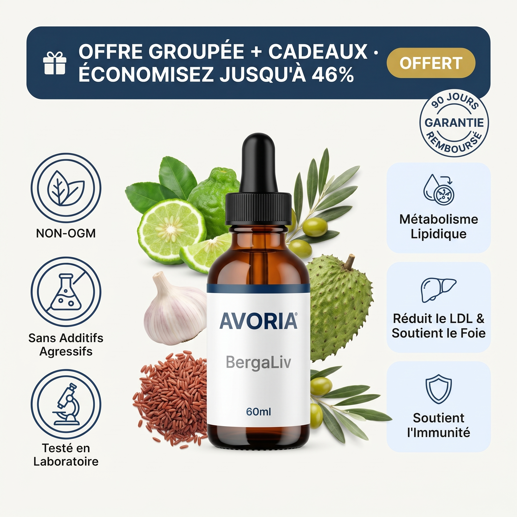 AVORIA™ BergaLiv — Formule Liquide Foie & Métabolisme