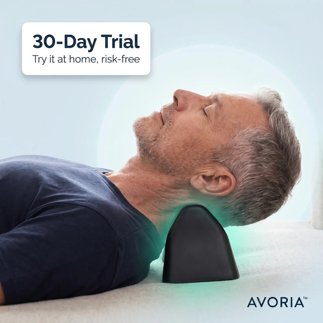 Man using AVORIA neck and posture release tool